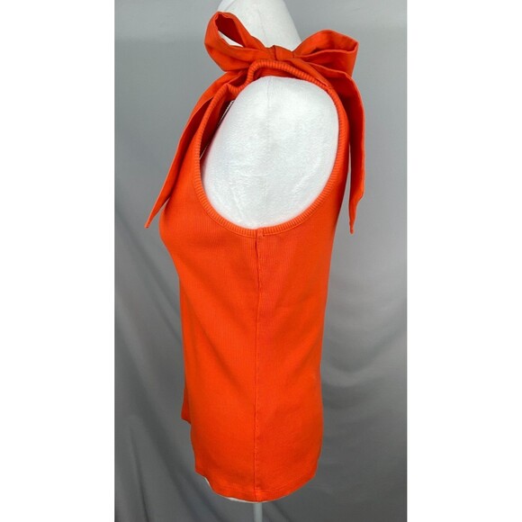 Maeve Anthropologie Womens Tank Top Medium Orange Rafaela Rib Bow Tank Top READ - Picture 4 of 11